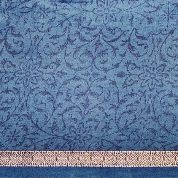 Pastel Mint Chanderi Saree With Geometric Work