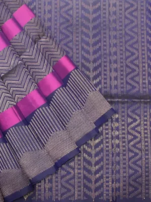 Pure Handloom Signature Soft Silk Saree In Deep Royal Purple