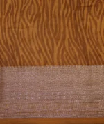 Pure Chanderi Cotton Saree In Rust Brown