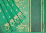 Iconic Kovai Cotton Saree In Sea Green With Leaf Motifs