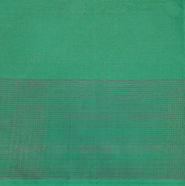 Iconic Kovai Cotton Saree In Sea Green With Leaf Motifs