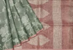Semi Kota Fancy Saree In Sage Green