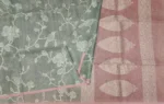 Semi Kota Fancy Saree In Sage Green