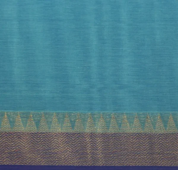 Pure Handloom Kovai Cotton Saree In Sky Blue