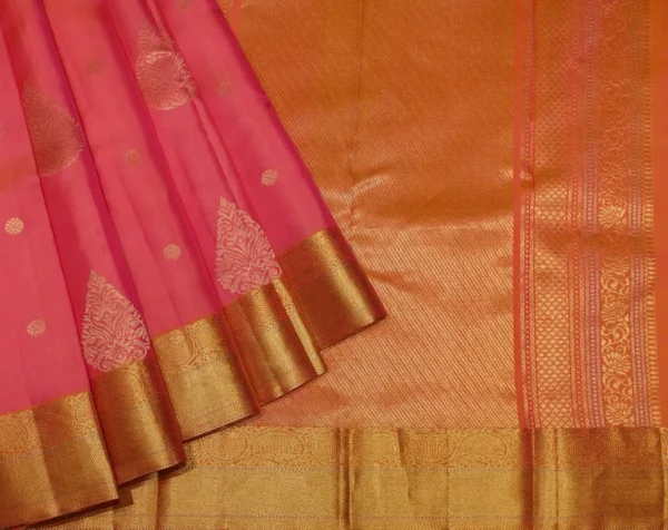 Handloom Pure Soft Silk Saree In Dual Pink Shade