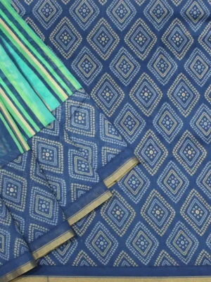 Multicolor Chanderi Silk Saree In fleat