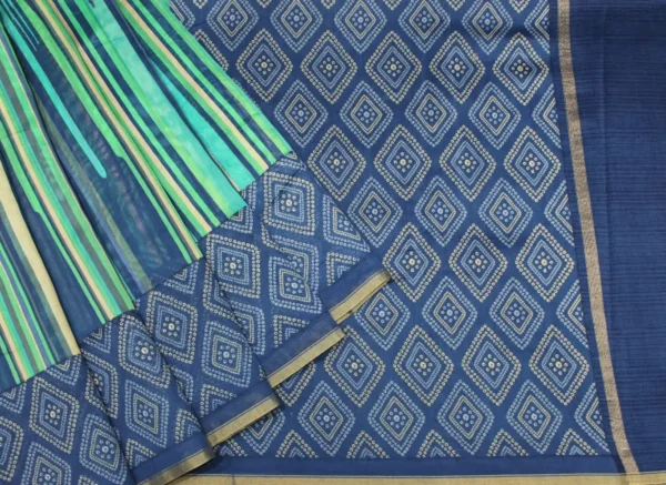 Pure Chanderi Silk In Multi Color Saree With Bandhani Print