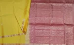 Soft Silk Saree In Turmeric Yellow With Trees Motifs