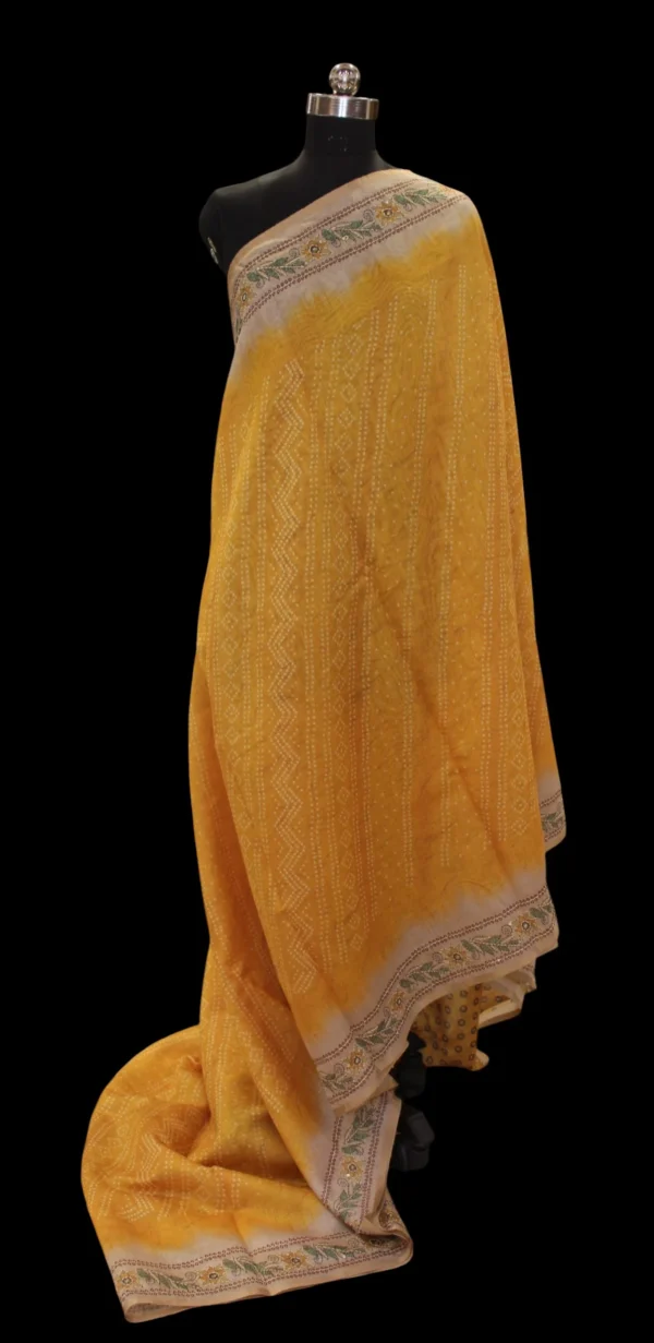 Bandhani Semi Tussar Saree