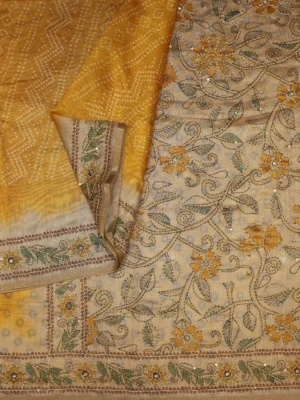 Bandhani Semi Tussar Saree (2)