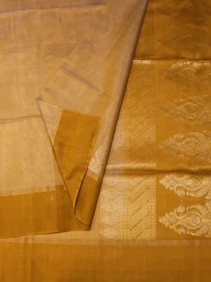 Beige Honey Gold Pure Silk Cotton Saree (1)