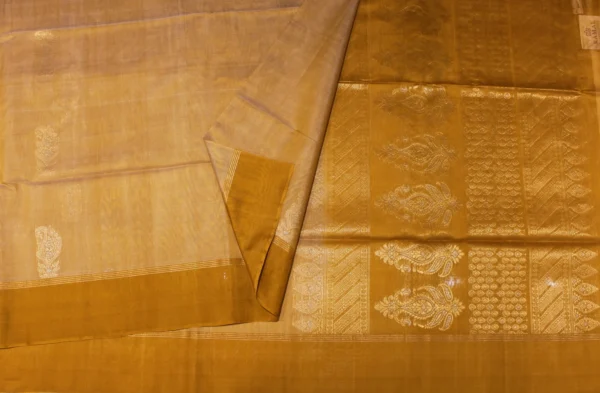 Beige Honey Gold Pure Silk Cotton Saree