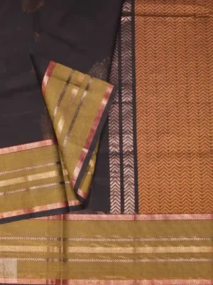 Black Handloom Pure Kovai Cotton Saree (3)
