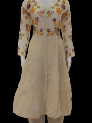 Cream Two Piece Salwar Set