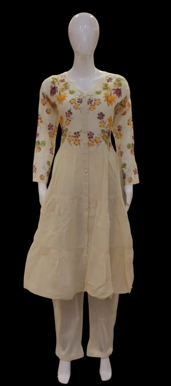 Cream Two Piece Salwar Set