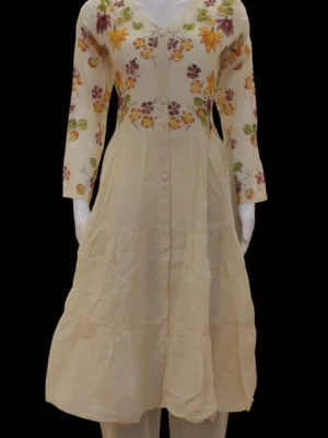 Cream Two Piece Salwar Set