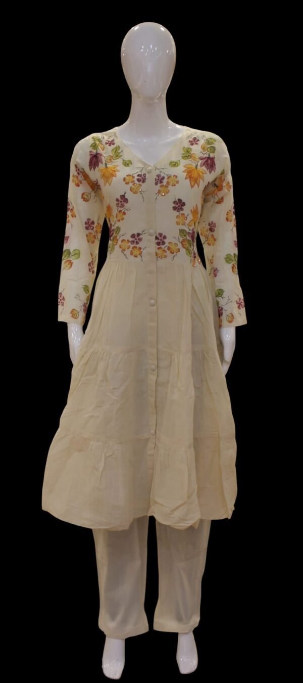 Cream Two Piece Salwar Set