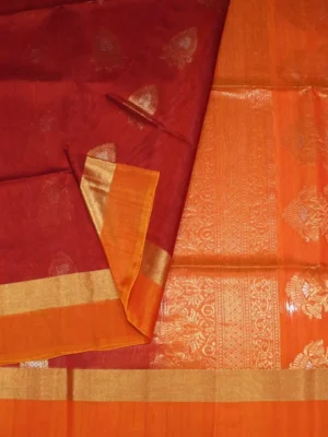 Crimson Red Pure Silk Cotton Saree (3)