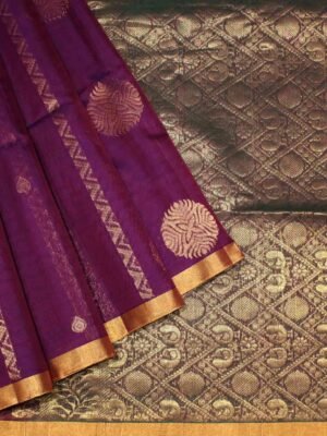 Deep Purple Pure Silk Cotton Saree