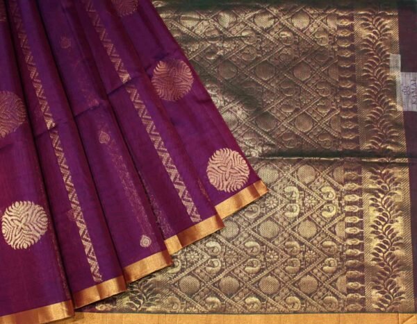 Deep Purple Pure Silk Cotton Saree