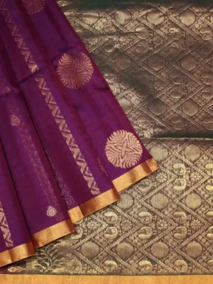 Deep Purple Pure Silk Cotton Saree