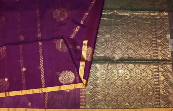 Deep Purple Pure Silk Cotton Saree
