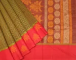 Green Magenta Checks Kovai Cotton Saree