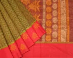 Green Magenta Checks Kovai Cotton Saree