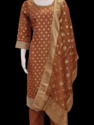Rust Brown Banarasi Salwar Set
