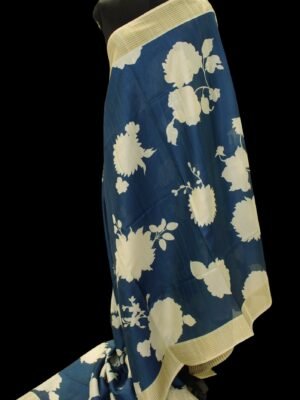 Prussian Blue Semi Tussar Saree