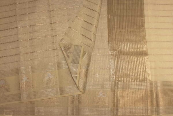 Cream Gold Kota Tissue Saree