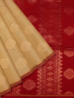 Ivory Cream Pure Silk Cotton Saree