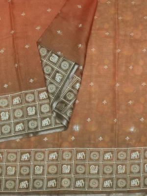 Light Orange Kota Saree (2)