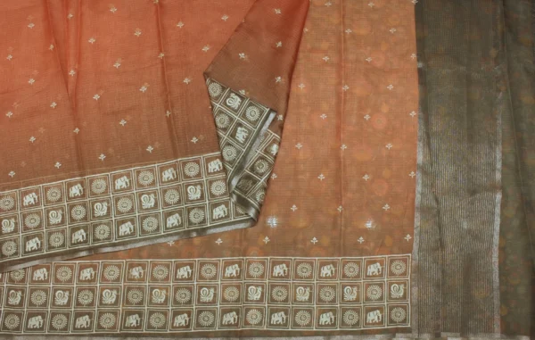 Light Orange Kota Saree