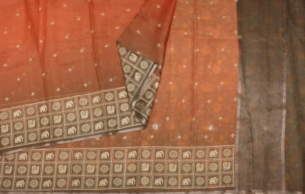 Light Orange Kota Saree
