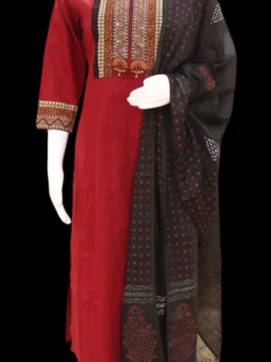 Maroon and Black Salwar Set