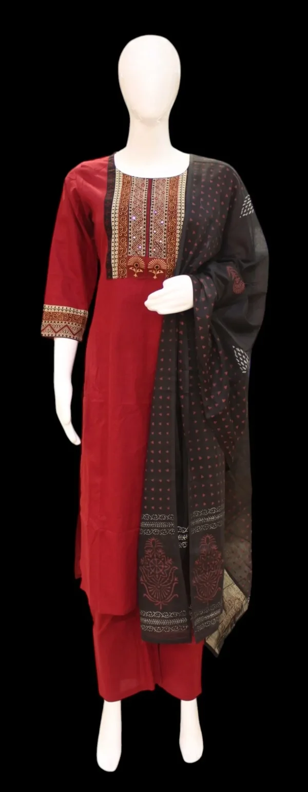Maroon and Black Salwar Set