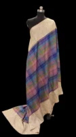 Multicolor Checks Semi Tussar Saree