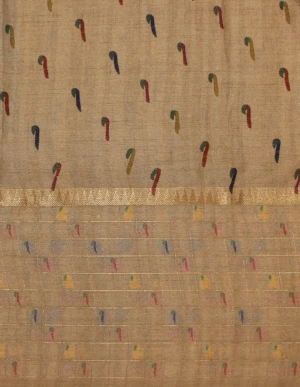 Multicolor Checks Semi Tussar Saree