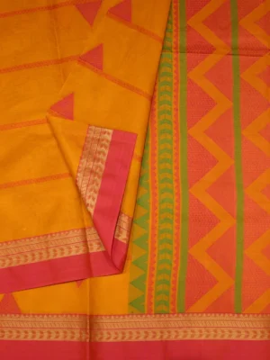 Mustard Yellow Kovai Cotton Saree (2)