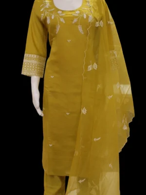 Mustard Yellow Silk Cotton Salwar Set