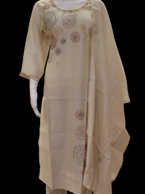 Off White Chanderi Cotton Salwar Set