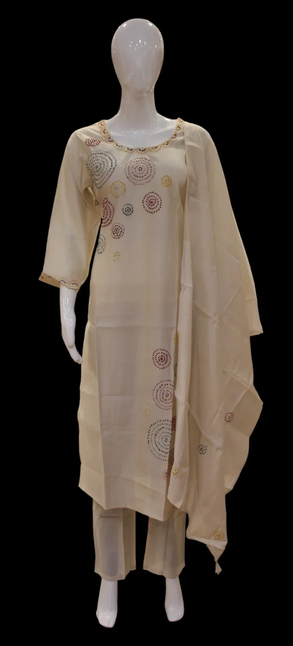 Off White Chanderi Cotton Salwar Set