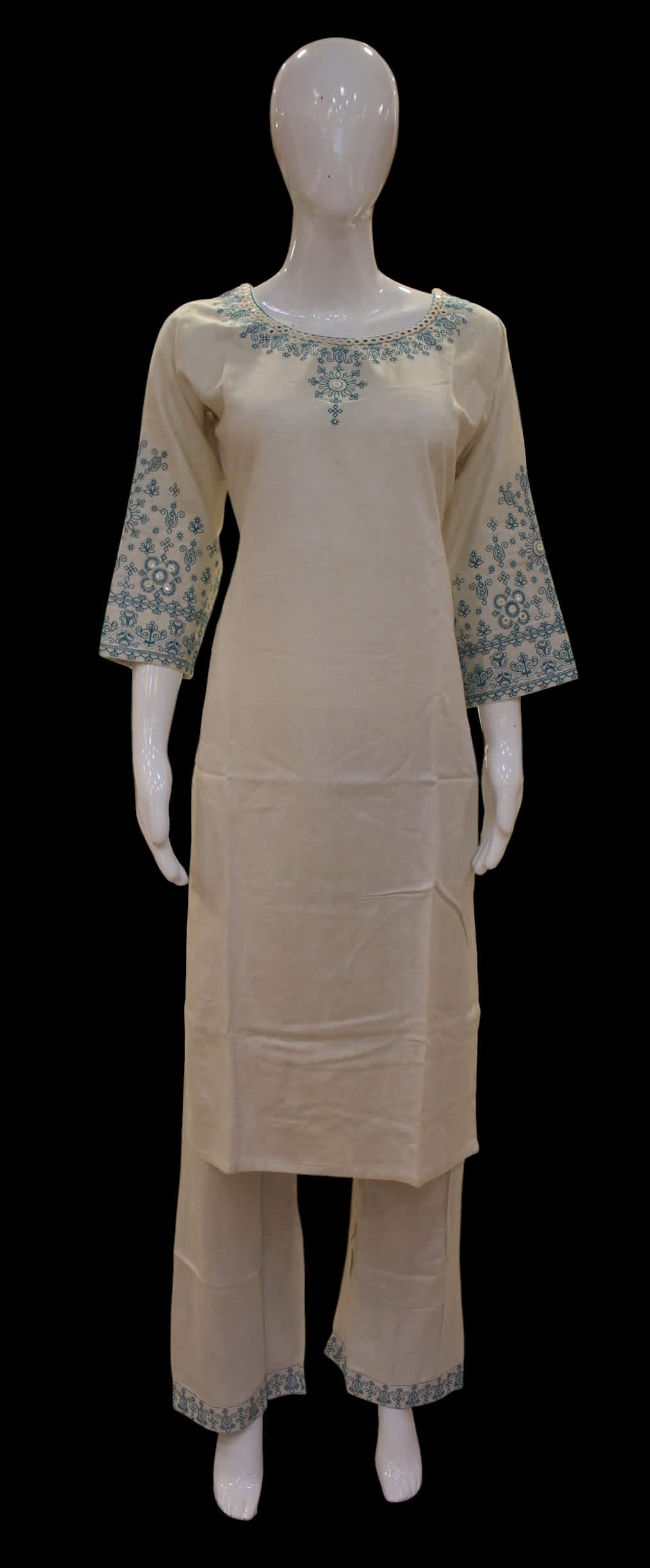Off White Embroidered Salwar Set