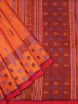 Orange Pure Kovai Cotton Saree