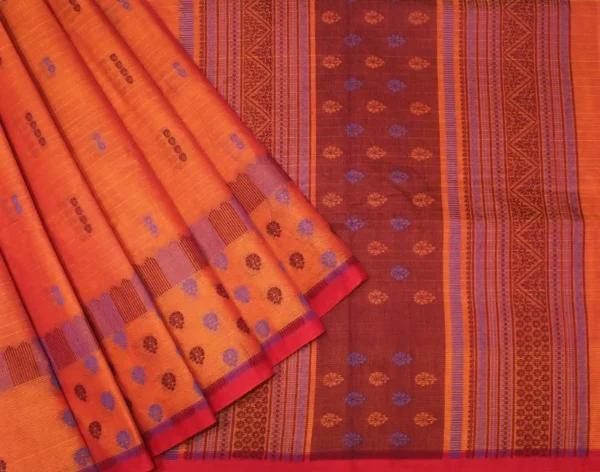 Orange Pure Kovai Cotton Saree