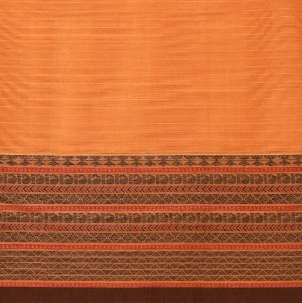 Pure Handloom Peach Apricot Kovai Cotton Saree