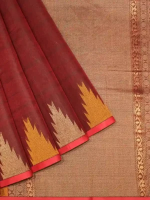 Rich Maroon Pure Kovai Cotton Saree