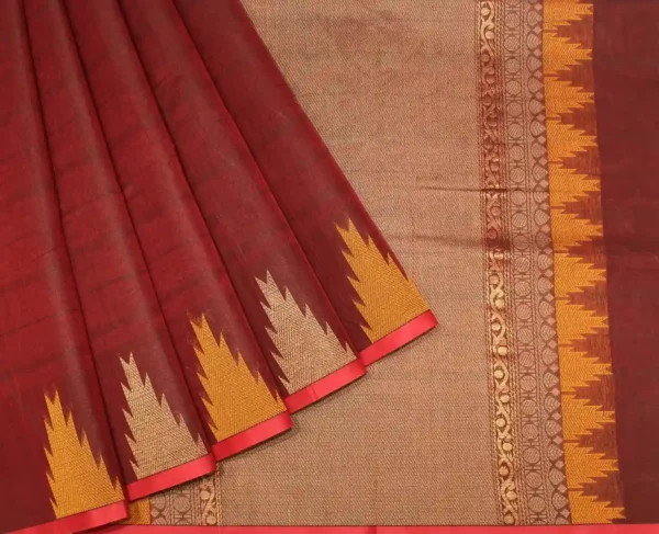 Rich Maroon Pure Kovai Cotton Saree