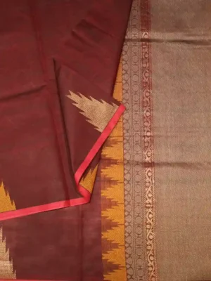 Rich Maroon Pure Kovai Cotton Saree (3)